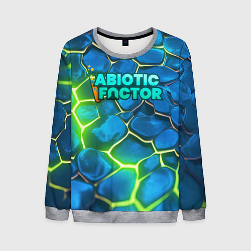 Мужской свитшот Abiotic Factor logo bright neon / 3D-Меланж – фото 1