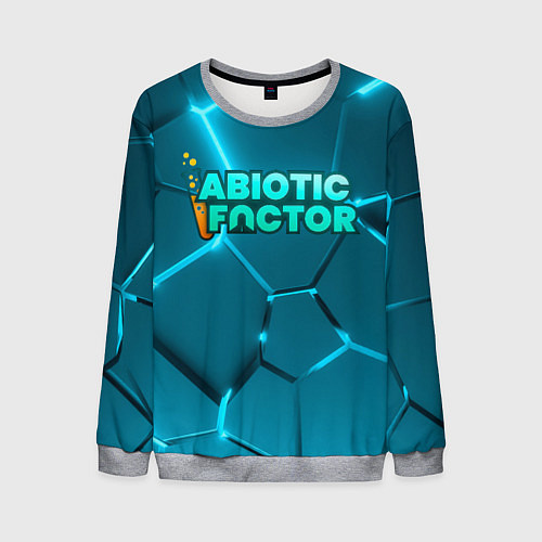 Мужской свитшот Abiotic Factor logo neon / 3D-Меланж – фото 1