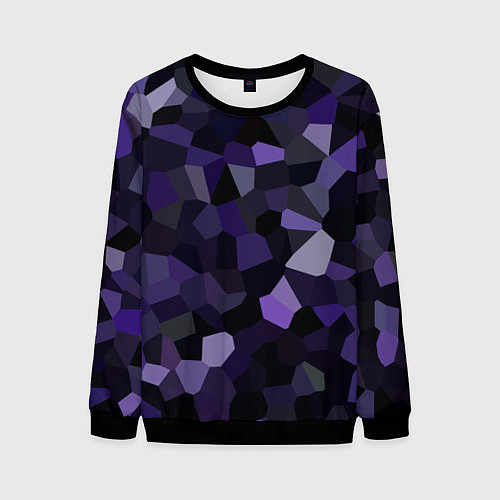 Мужской свитшот Кристаллизация темно-фиолетового / 3D-Черный – фото 1