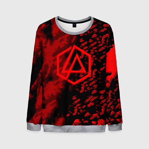 Мужской свитшот Linkin park red logo / 3D-Меланж – фото 1