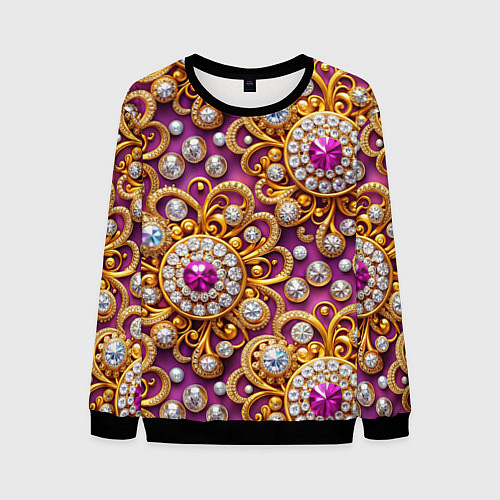 Мужской свитшот Ювелирный паттерн / 3D-Черный – фото 1