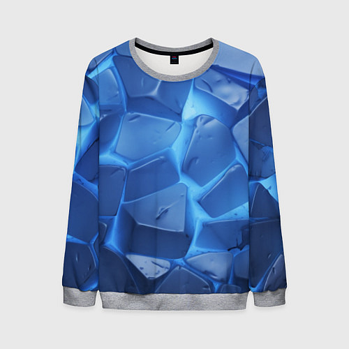 Мужской свитшот Синие ледяные плиты с разломом / 3D-Меланж – фото 1