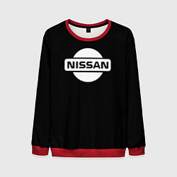 Свитшот мужской Nissan logo white, цвет: 3D-красный