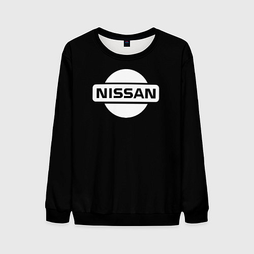 Мужской свитшот Nissan logo white / 3D-Черный – фото 1