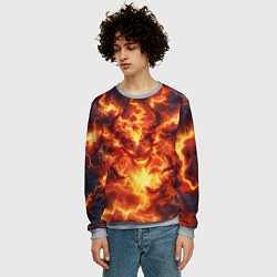 Свитшот мужской Огненный демон, цвет: 3D-меланж — фото 2