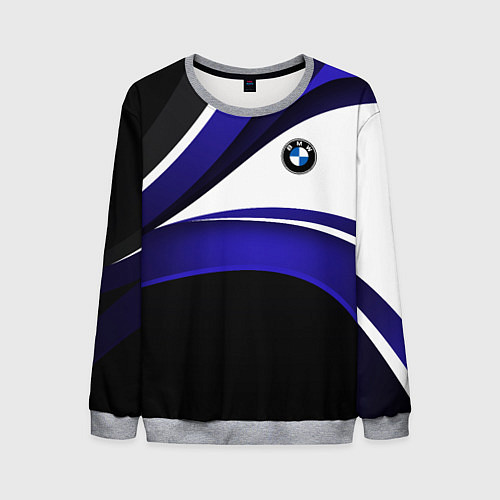Мужской свитшот BMW Logotype - blue waves / 3D-Меланж – фото 1