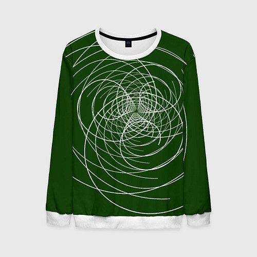 Мужской свитшот Контурные вихри / 3D-Белый – фото 1