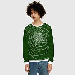 Свитшот мужской Контурные вихри, цвет: 3D-белый — фото 2