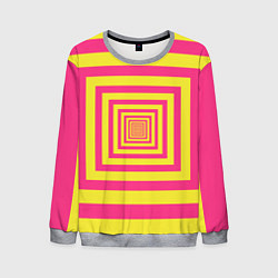 Свитшот мужской Желтые квадраты трансформация, цвет: 3D-меланж
