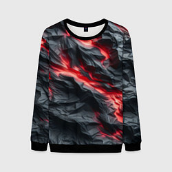 Мужской свитшот Раскаленная лава на горных камнях