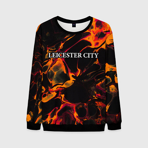 Мужской свитшот Leicester City red lava / 3D-Черный – фото 1