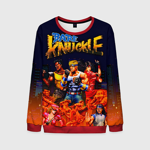 Мужской свитшот Bare knuckle - streets of rage / 3D-Красный – фото 1