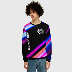 Свитшот мужской Blink 182 neon rock lights, цвет: 3D-черный — фото 2