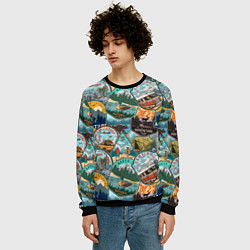 Свитшот мужской Adventure stickers, цвет: 3D-черный — фото 2