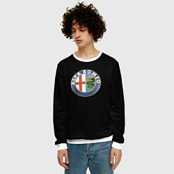 Свитшот мужской Alfa romeo авто, цвет: 3D-белый — фото 2