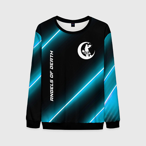 Мужской свитшот Angels of Death неоновые лампы / 3D-Черный – фото 1