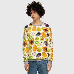 Свитшот мужской Экзотический фруктовый узор, цвет: 3D-меланж — фото 2