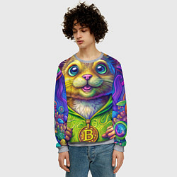 Свитшот мужской Хомяк и биткоин, цвет: 3D-меланж — фото 2