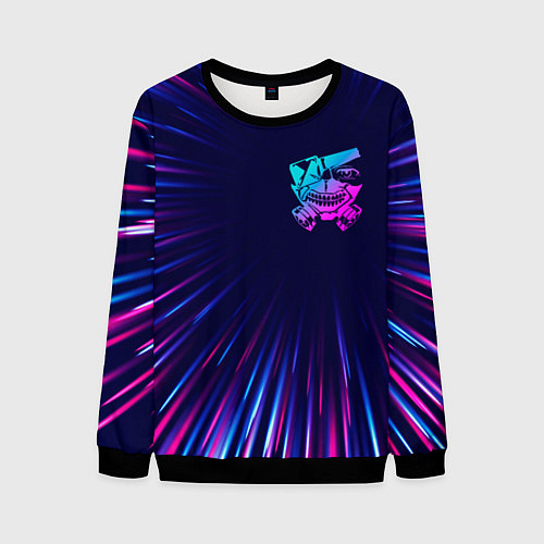Мужской свитшот Tokyo Ghoul neon blast lines / 3D-Черный – фото 1