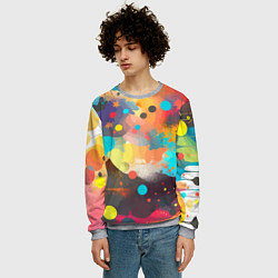 Свитшот мужской Акварельная абстракция - нейросеть, цвет: 3D-меланж — фото 2