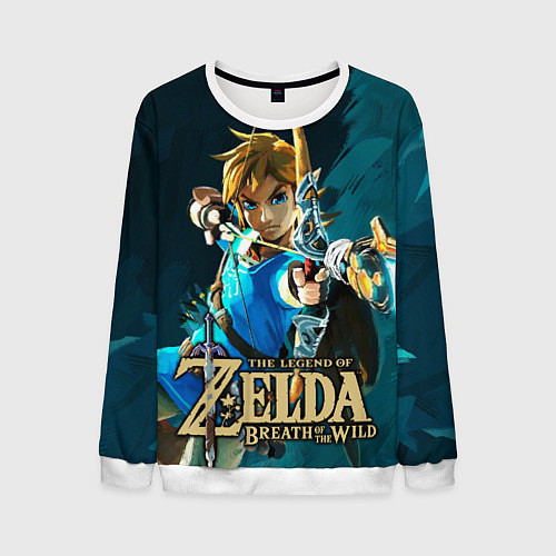 Мужской свитшот Zelda - Link / 3D-Белый – фото 1