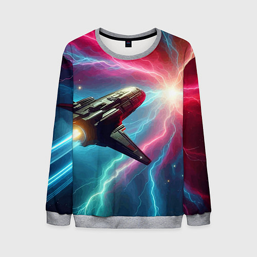 Мужской свитшот Полёт к далёкой звезде - нейросеть / 3D-Меланж – фото 1