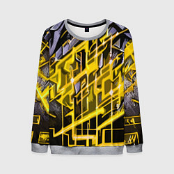 Мужской свитшот Yellow and white abstraction