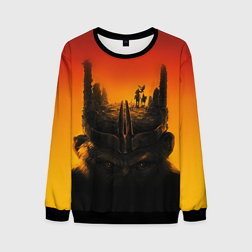 Мужской свитшот Планета обезьян постер / 3D-Черный – фото 1