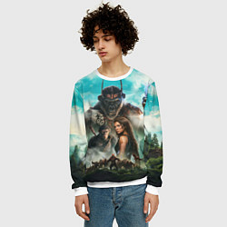 Свитшот мужской Постер планета обезьян, цвет: 3D-белый — фото 2