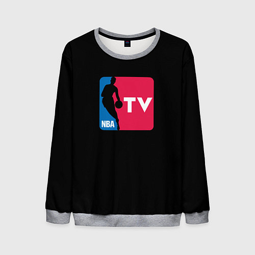 Мужской свитшот NBA tv logo / 3D-Меланж – фото 1