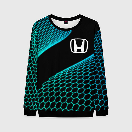 Мужской свитшот Honda electro hexagon / 3D-Черный – фото 1