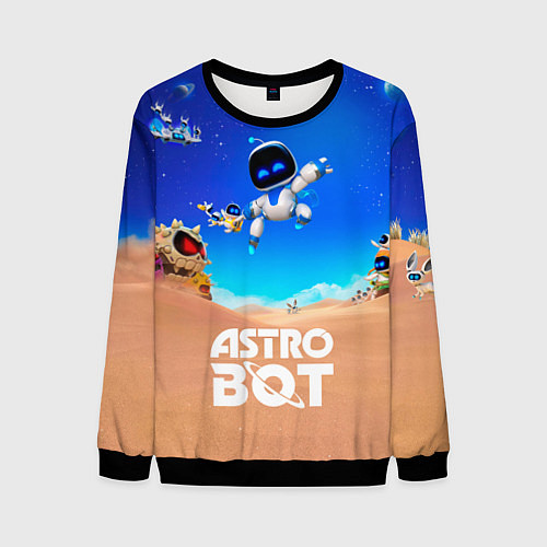 Мужской свитшот Astro bot персонажи / 3D-Черный – фото 1