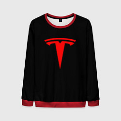 Мужской свитшот Tesla red logo