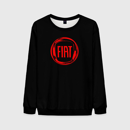 Мужской свитшот FIAT logo red / 3D-Черный – фото 1