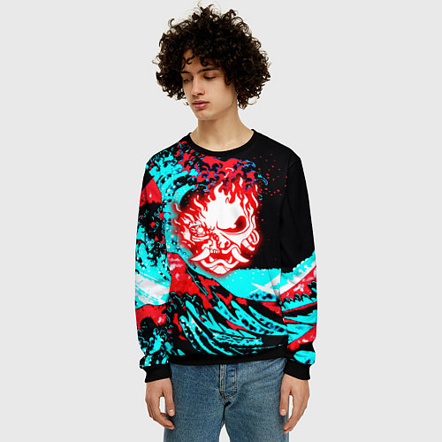 Мужской свитшот Samurai steel game / 3D-Черный – фото 3