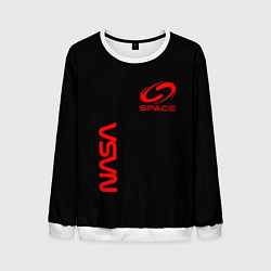 Свитшот мужской Nasa space red logo, цвет: 3D-белый