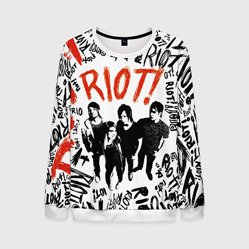 Мужской свитшот Paramore - riot / 3D-Белый – фото 1
