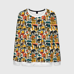 Мужской свитшот Африка паттерн пальмы животные