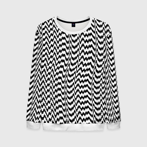Мужской свитшот Черно-белые кривые / 3D-Белый – фото 1