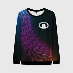 Свитшот мужской Great Wall neon hexagon, цвет: 3D-черный