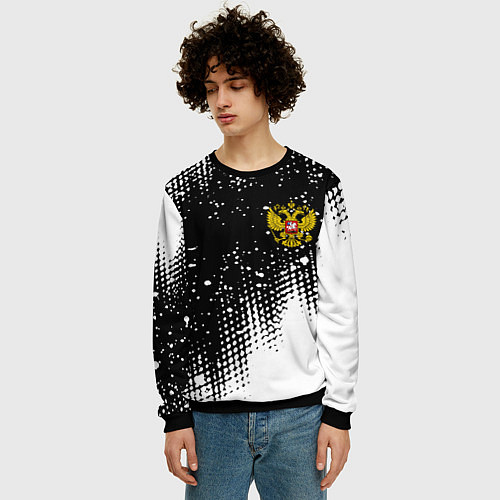 Мужской свитшот Герб Росси краски / 3D-Черный – фото 3