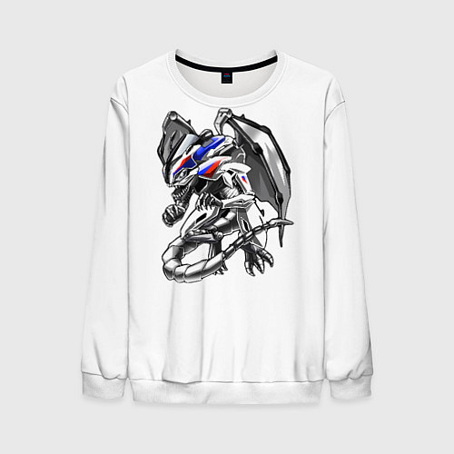 Мужской свитшот BMW s1000rr dragon / 3D-Белый – фото 1