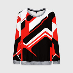 Мужской свитшот Бело-красные линии на чёрном фоне