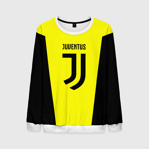 Мужской свитшот Juventus sport geometry yellow / 3D-Белый – фото 1