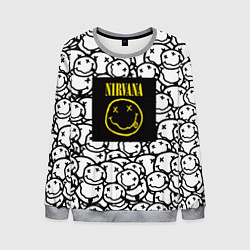 Свитшот мужской Nirvana rock pattern, цвет: 3D-меланж