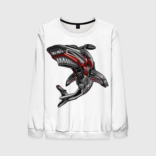 Мужской свитшот Moto shark / 3D-Белый – фото 1
