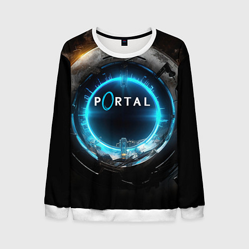 Мужской свитшот Portal логотип игры / 3D-Белый – фото 1