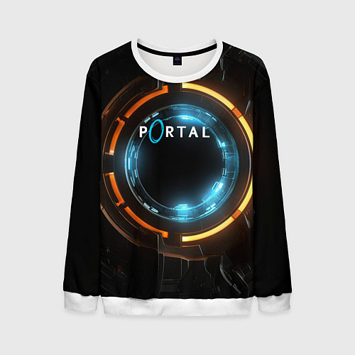 Мужской свитшот Portal логотип игры / 3D-Белый – фото 1