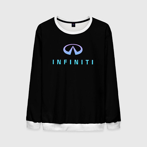 Мужской свитшот Infiniti logo neon / 3D-Белый – фото 1