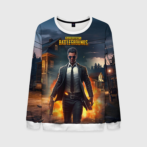 Мужской свитшот PUBG персонаж после взрыва / 3D-Белый – фото 1